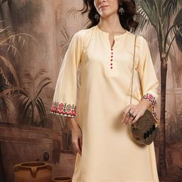 Sangria Thread-Work A-Line Kurta-image-14