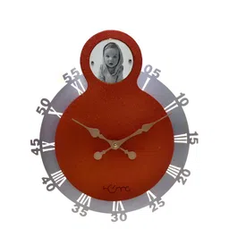 DIAMANTE A LA MODE Maroon Contemporary Round Wall Clock-3