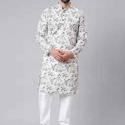 Majestic Man Men Ethnic Motifs Printed Cotton Kurta-picture-45