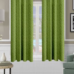 Cortina Green 2 Pieces Floral Printed Black Out Windows-picture-17