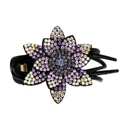 MIZORRI Women Purple & Black Embellished French Barrette-picture-24