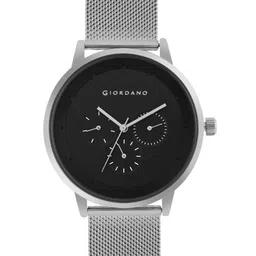 GIORDANO Men Black Dial & Silver Toned Bracelet Style Straps Analogue Watch GD-50005-11-picture-5