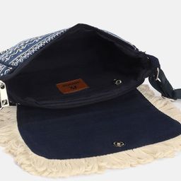Anouk Geometric Printed Structured Sling Bag with Tasselled image 5