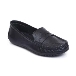Zoom Shoes Womens Black Genuine Leather Loafers-picture-38