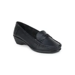 Zoom Shoes Women Black Genuine Leather Loafers-picture-19