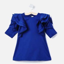 Piccolo Kids Blue Regular Fit Dress-image-84