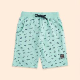 Pantaloons Junior Mint Green Cotton Printed Shorts-image-96