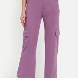 Broadstar Light Purple Straight Fit High Rise Cargos-image-107