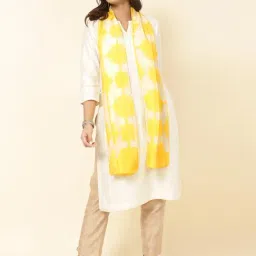 Fabindia Yellow Printed Stole-image-4