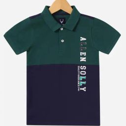Allen Solly Junior Green & Navy Color Block Polo T-Shirt-picture-30