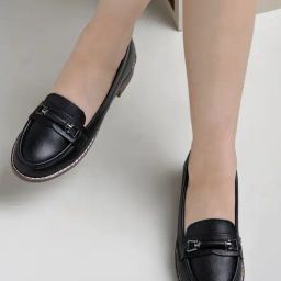 Shoetopia Women's Black Casual Loafers-image-41