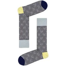 Happy Socks Black & Navy Cotton Printed Socks Set of 1-image-7
