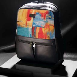 Zouk Office Abstract Amaze Multicolor Jute Printed Laptop Backpack - 16.6 Ltrs-image-85