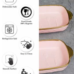 ROXX Pink Porcelain Rectangle Platter - Set of 2 image 5
