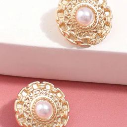 Sohi Gold Plated Pearls Casual Stud Earrings-image-36