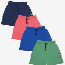 Dollar Boys Assorted Solid Bermuda (Pack Of 4)-image-63