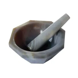 Supertek Naturally Occurring Agate Stone Mortar and Pestle, Outer Dia 40 mm, Height 27 mm, CH11610/3-47
