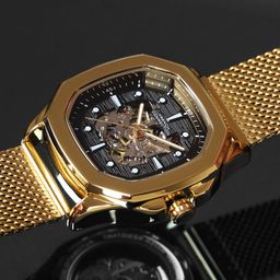French Connection Men Patterned Dial & Stainless Steel Bracelet Style Straps Analogue Automatic Watch-image-36
