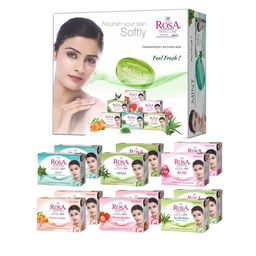 ROSA Set Of 11 Mint, Neem, Peach & Olive & Strawberry Soaps - 100g Each-13