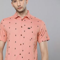 The Indian Garage Co Men Blue Slim Fit Abstract Printed Resortwear Shirt-image-29