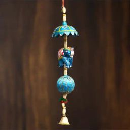 eCraftIndia Handcrafted Decorative Elephant Wall/Door/Window Hanging Bells-43