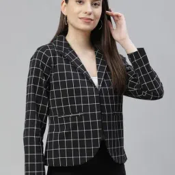Cottinfab Black & White Checks Blazer-25