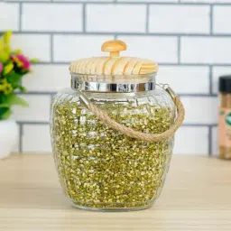 Femora High Line Transparent Glass Storage Jars (2000 ml) - Set of 2-17