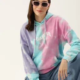 Harvard Tie And Dye Printed Pure Cotton Hooded Sweatshirt-image-51