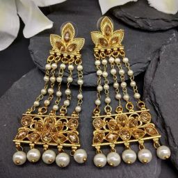 Fida Layered Pearl White Chandelier-76