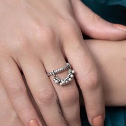 Shaya 92.5 Sterling Silver Antique Ayos Always Borrowed Ring for Women-image-41