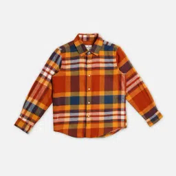 Pepe Jeans Kids Orange Checks Shirt-image-77