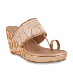 Pelle Albero Women's Rose Gold Toe Ring Wedges-image-54