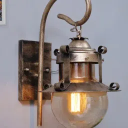 Homesake Antique Gold Metal Rustic Wall Light Fixture Industrial Lamp (Bulb not included)-image-9