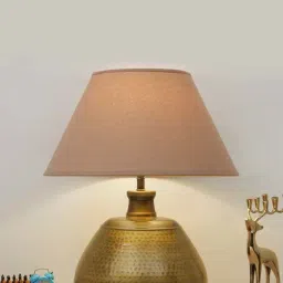 Kapoor E Illuminations 'Magalie' Light Pink & Golden Metal Table Lamp - Set of 1-image-80