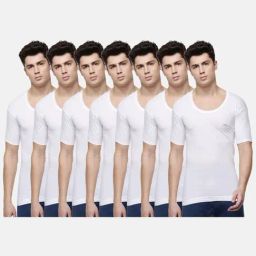 Dollar Bigboss White Cotton Regular Fit Vests (Pack of 7)-image-32