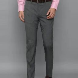 Louis Philippe Grey Slim Fit Textured Trousers-image-35