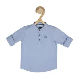 Allen Solly Junior Blue Cotton Textured Pattern Full Sleeves Shirt-image-28