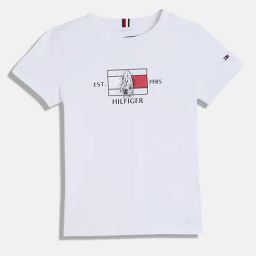 TOMMY HILFIGER Boys White Cotton Applique T-Shirt-picture-19