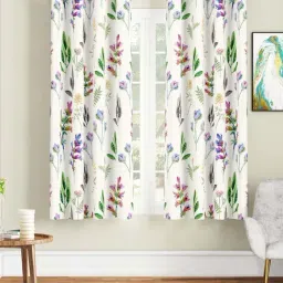 SEJ by Nisha Gupta Off-White Polyester 5 Ft. Window Curtain - Set of 2-28