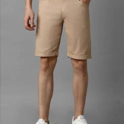 Louis Philippe Jeans Beige Cotton Slim Fit Shorts-picture-20