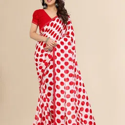 Moda Rapido Polka Dot Poly Georgette Saree-picture-13