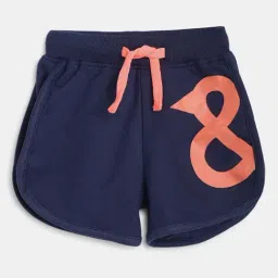 Tales & Stories Kids Navy & Peach Printed Shorts-image-55