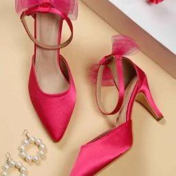 Flat N Heels Women's Pink Ankle Strap Stilettos-image-39