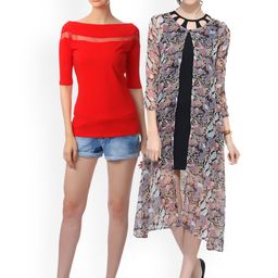 SCORPIOUS Women Pack of Shrug & Top-52