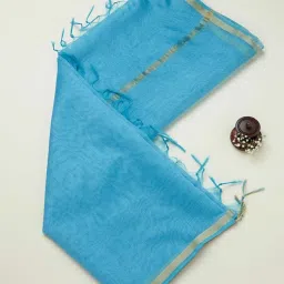 Soch Blue Plain Dupatta image 1
