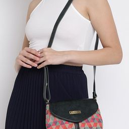 KLEIO PU Jacquard Saddle Sling Bag-image-41