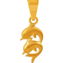 P.C. Chandra Jewellers 22KT Yellow Gold Dolphin Motif Pendant (Without Chain) for Women & Girls-image-23