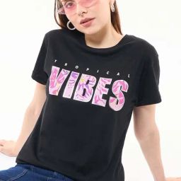 Bewakoof Black Printed T-shirt-image-58