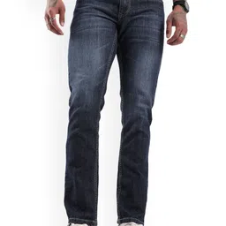 WROGN Men Slim Fit Low Distress Light Fade Jeans-picture-5