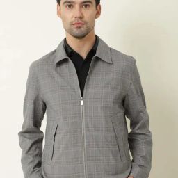 Rare Rabbit Grey Regular Fit Checks Jacket-image-37